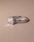 The Quinn Ring - Asscher Cut Half Bezel Engagement Ring