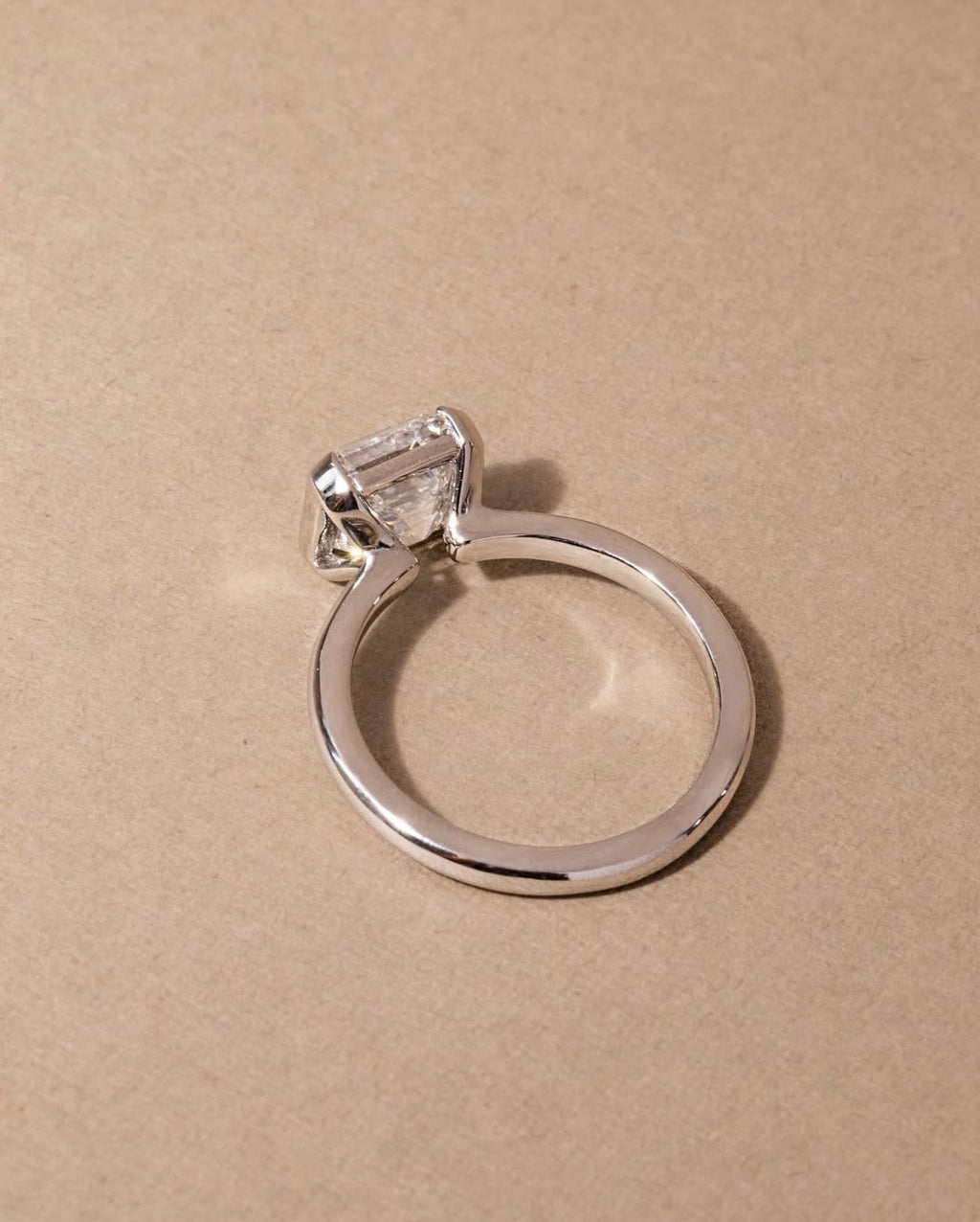 The Quinn Ring - Asscher Cut Half Bezel Engagement Ring