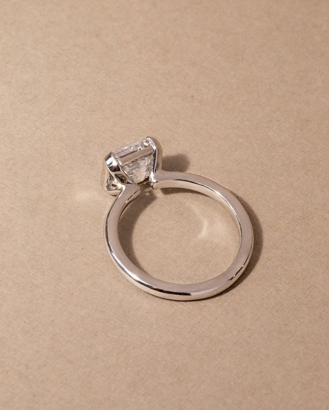 The Quinn Ring - Asscher Cut Half Bezel Engagement Ring