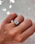 The Quinn Ring - Asscher Cut Half Bezel Engagement Ring