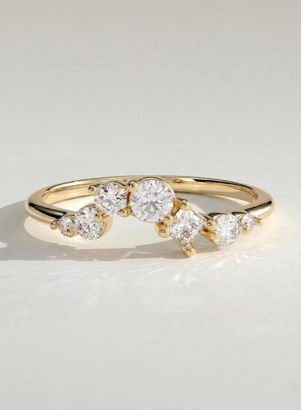 The Reverie Band - Diamond Cluster Ring in 925 Sterling Silver