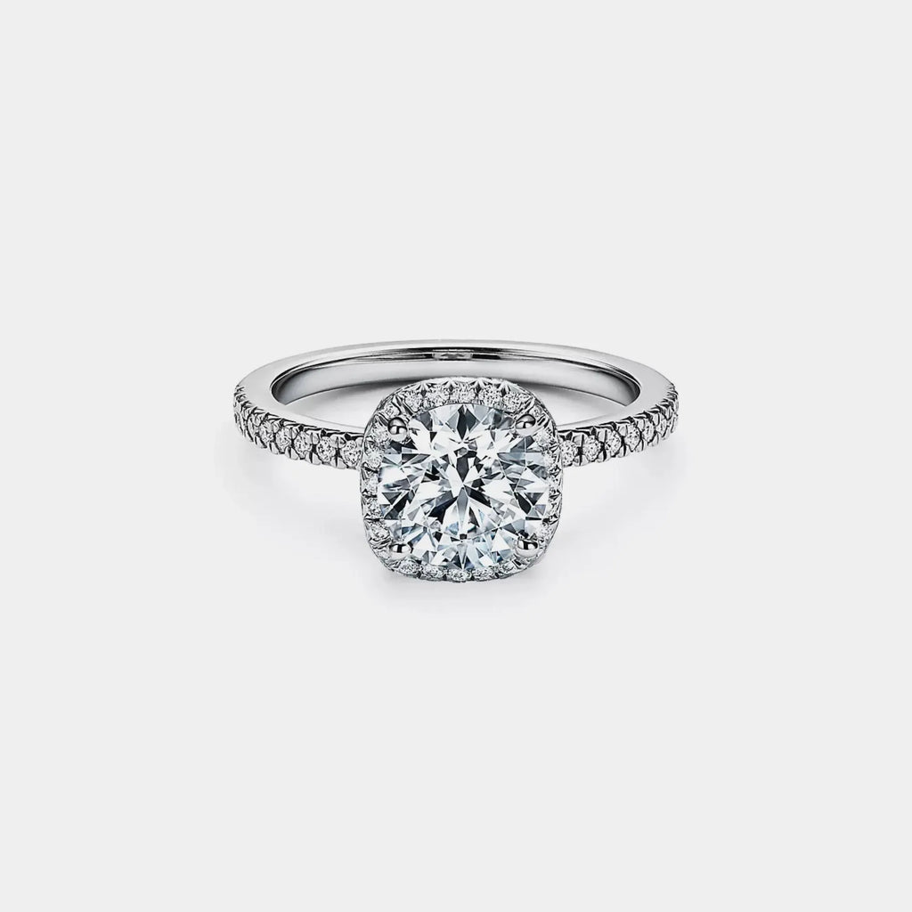 The Rosalie Ring - Round Diamond Halo Engagement Ring