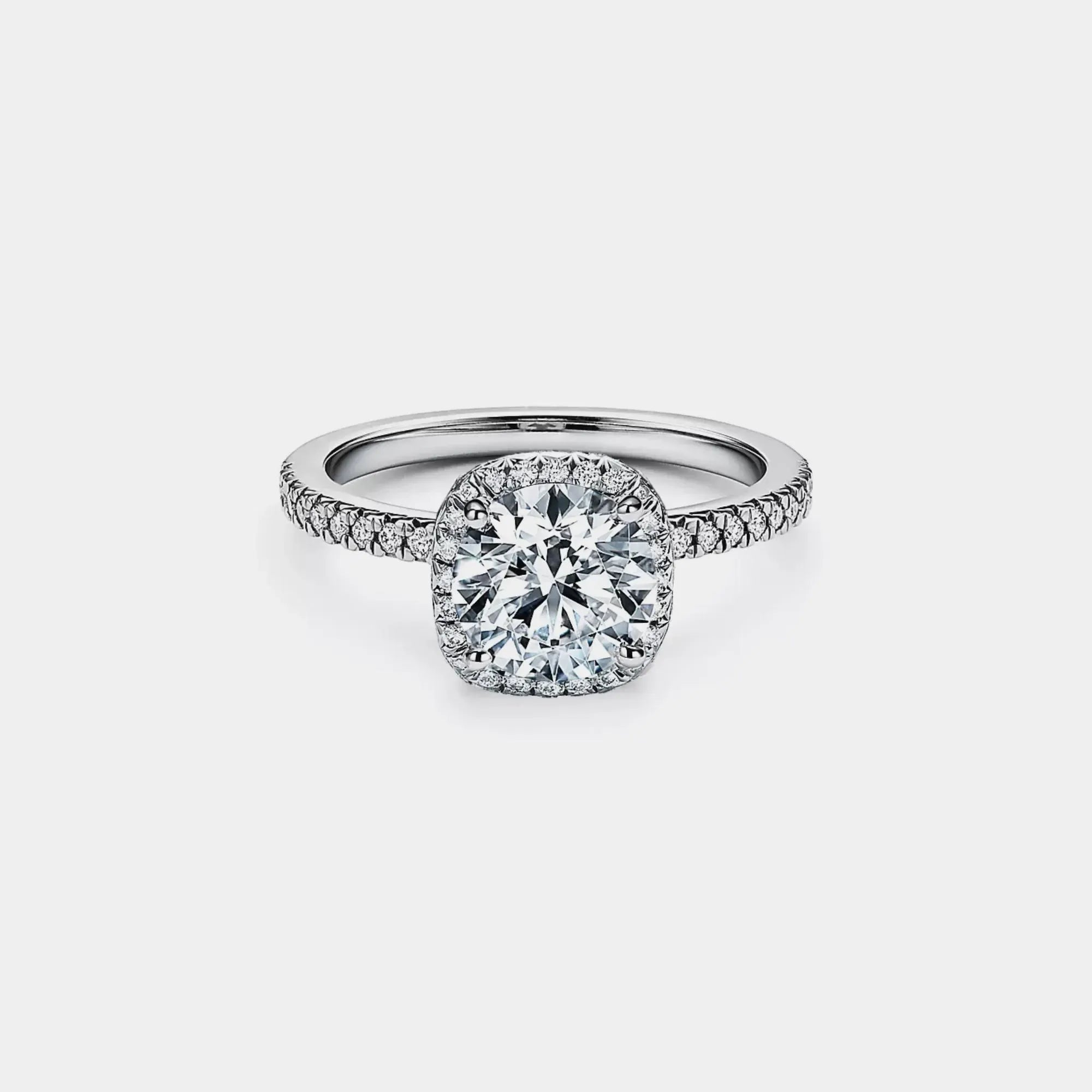 The Rosalie Ring - Round Diamond Halo Engagement Ring
