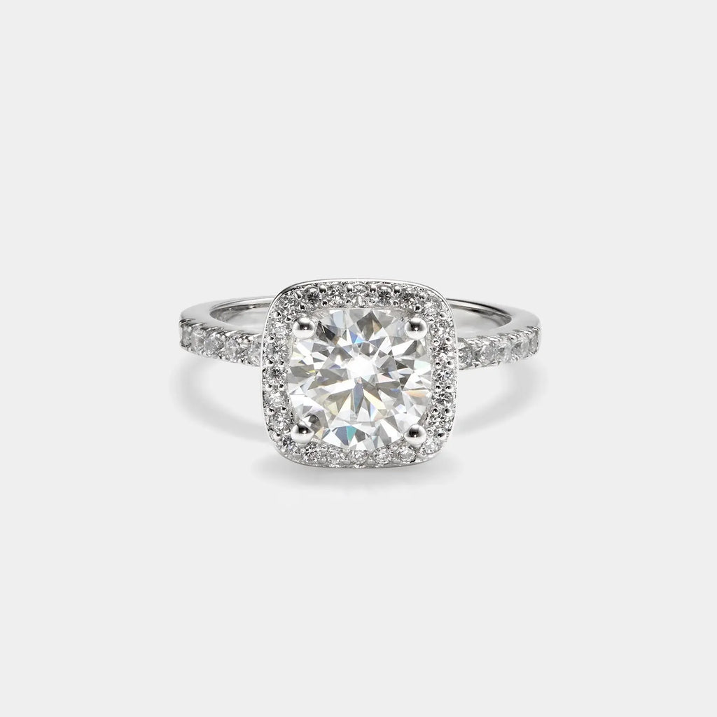 The Rosalie Ring - Round Diamond Halo Engagement Ring