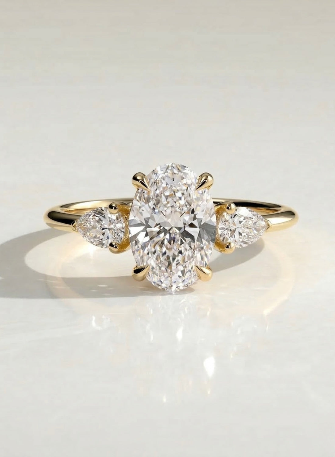 The Rosalind Ring - Oval & Pear Trilogy Engagement Ring