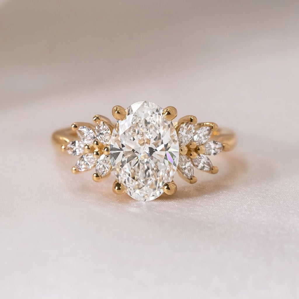 The Scarlett Ring - Oval Floral Cluster Diamond Ring
