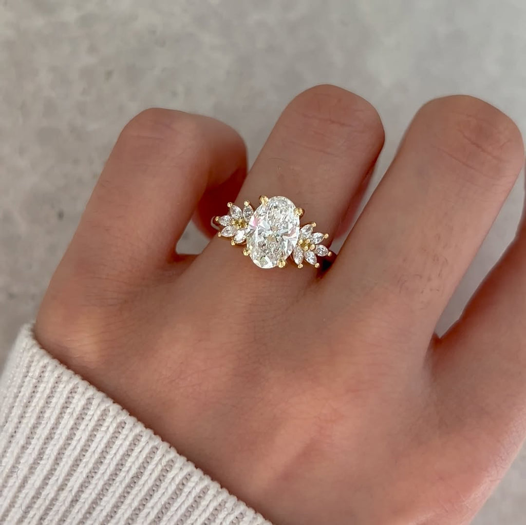 The Scarlett Ring - Oval Floral Cluster Diamond Ring