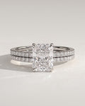 The Seraphine Bridal Set – Radiant Cut Pave Engagement Ring & Matching Wedding Band