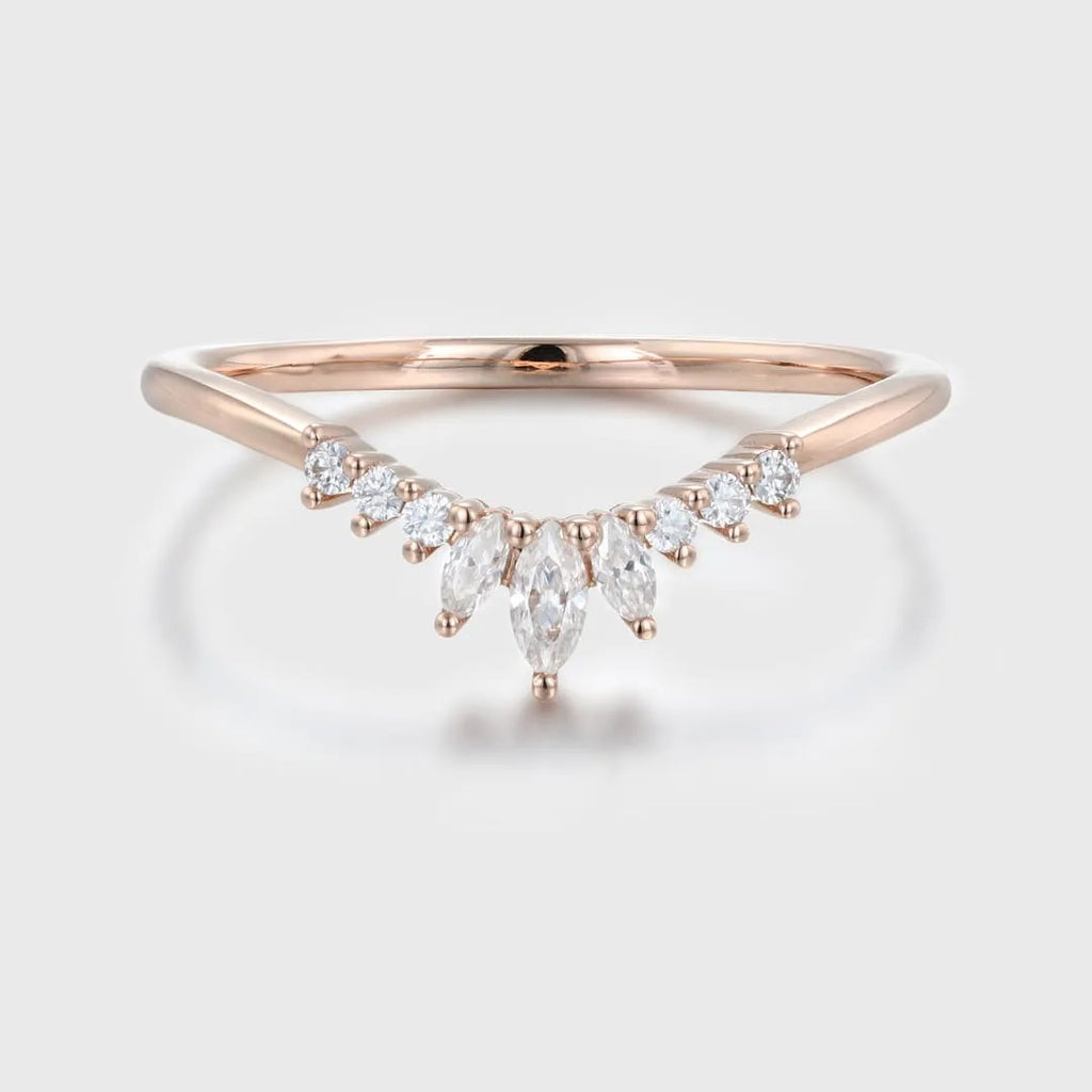 The Serina Ring - Diamond Crown Contour Band