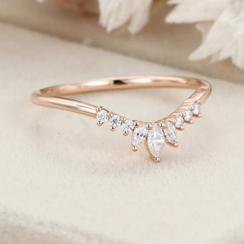 The Serina Ring - Diamond Crown Contour Band