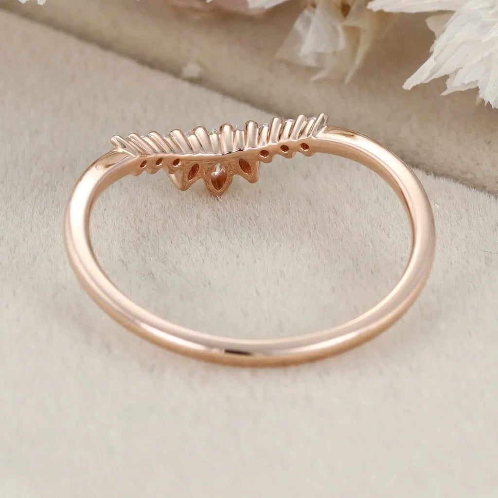 The Serina Ring - Diamond Crown Contour Band