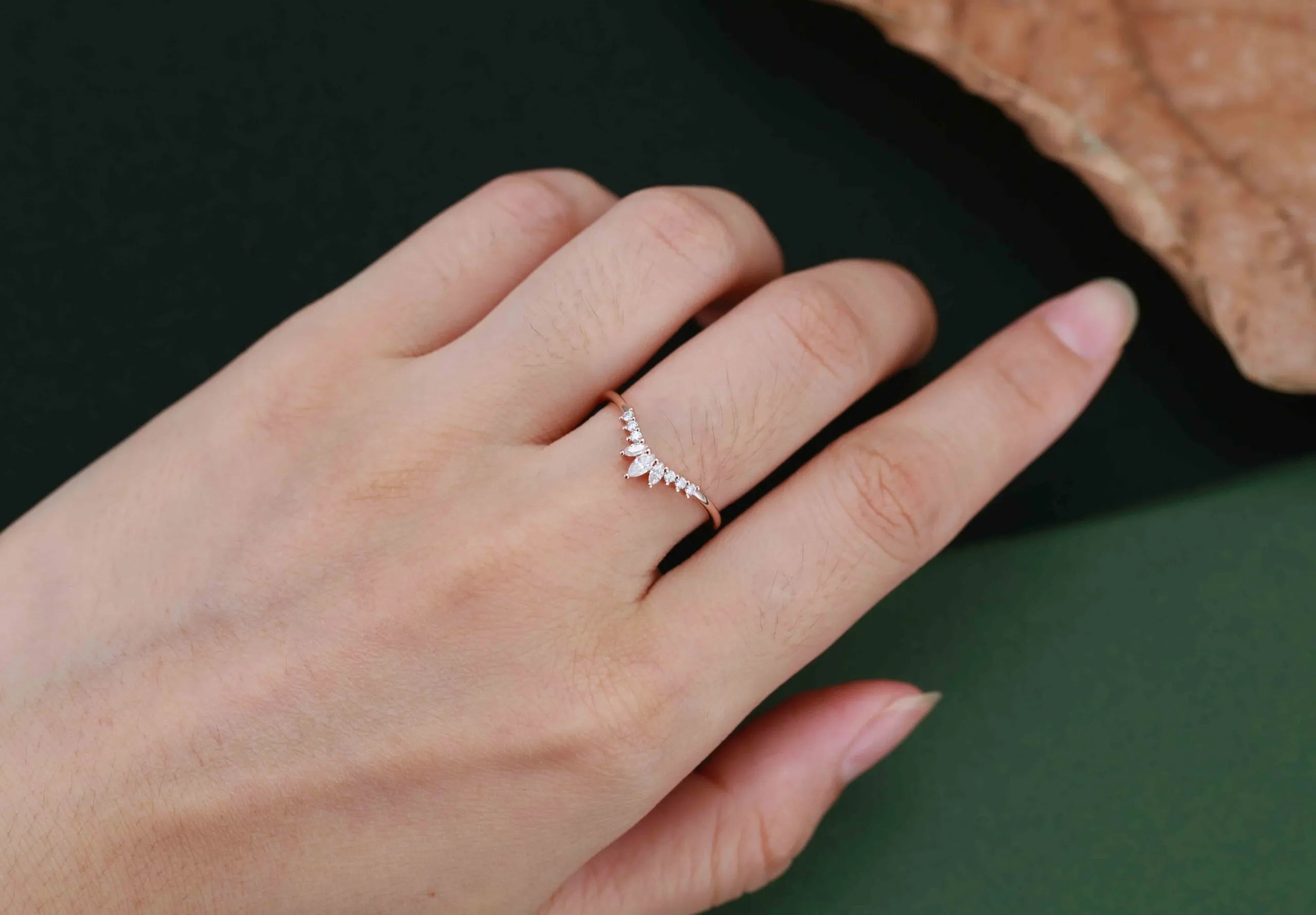 The Serina Ring - Diamond Crown Contour Band