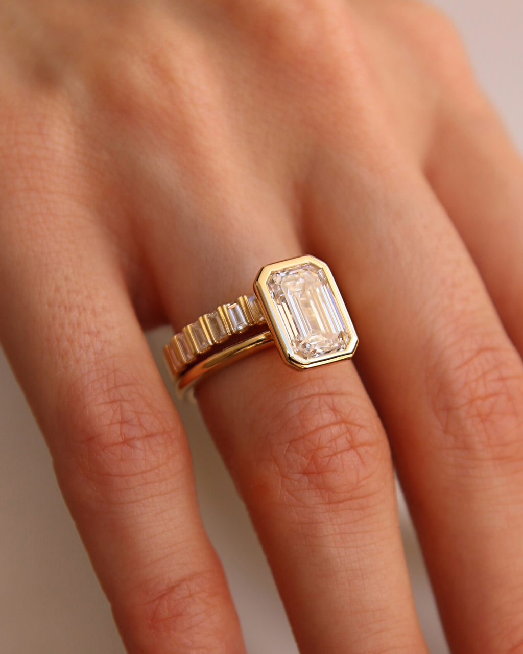 The Sloane Ring - Emerald Cut Bezel Ring