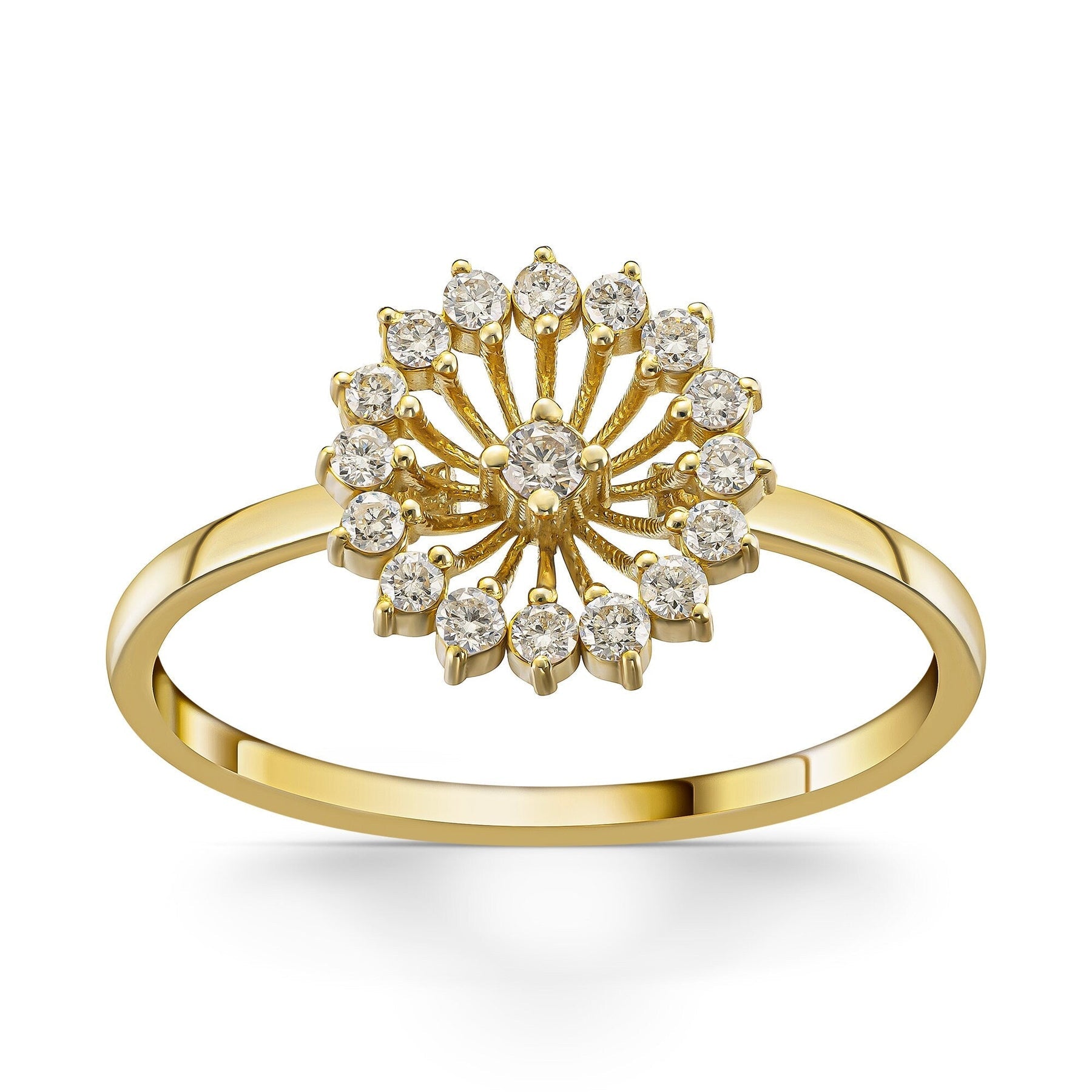 The Solara Ring - Diamond Sunburst Ring