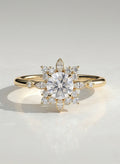 The Solmira Ring - Diamond Starburst Halo