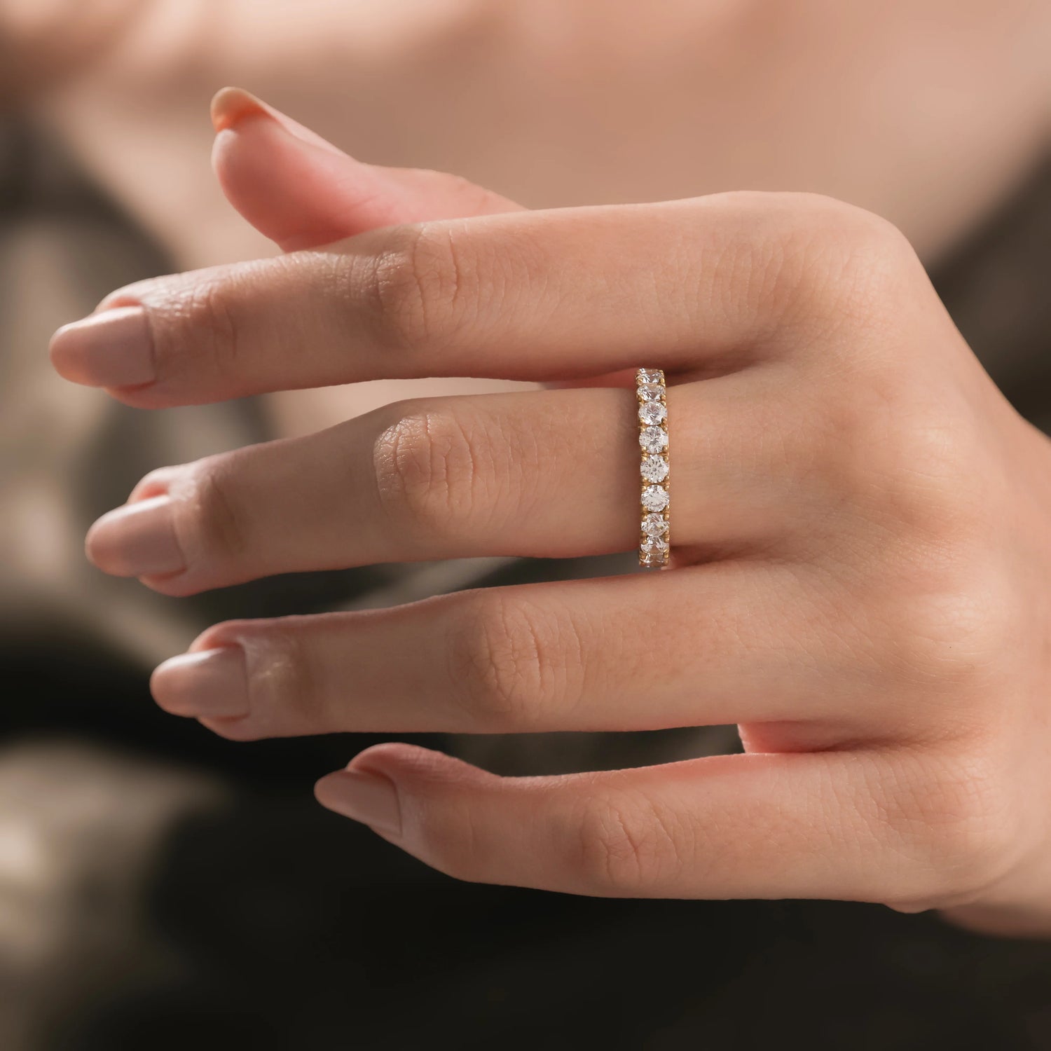 The Soren Band - Shared Prong Full Eternity Band in Silver