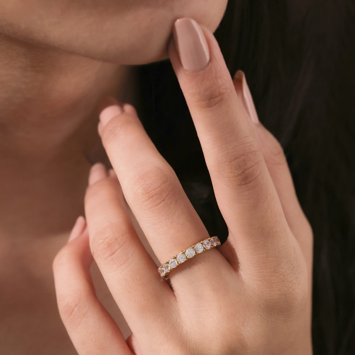 The Soren Band - Shared Prong Full Eternity Band in Silver