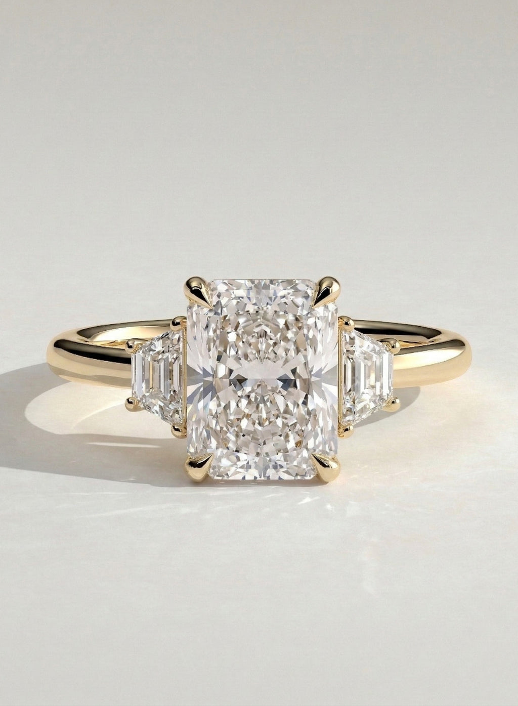 The Stardust Trio Ring - Radiant Three Stone Diamond Ring