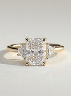 The Stardust Trio Ring - Radiant Three Stone Diamond Ring