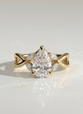 The Swirl Ring - Pear Twisted Band Engagement Ring