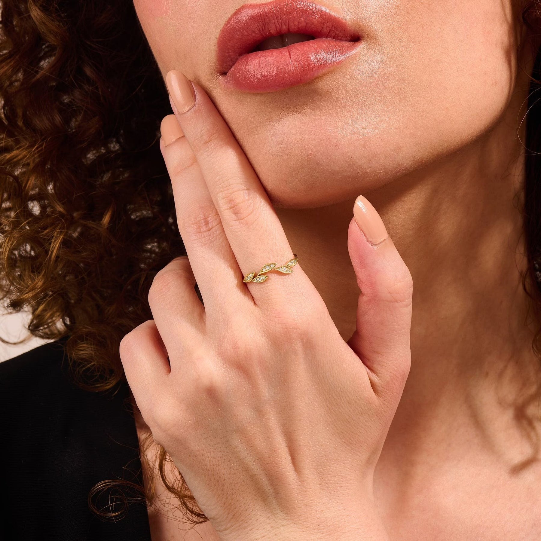 The Sylvie Band - Diamond Leaf Vine Ring