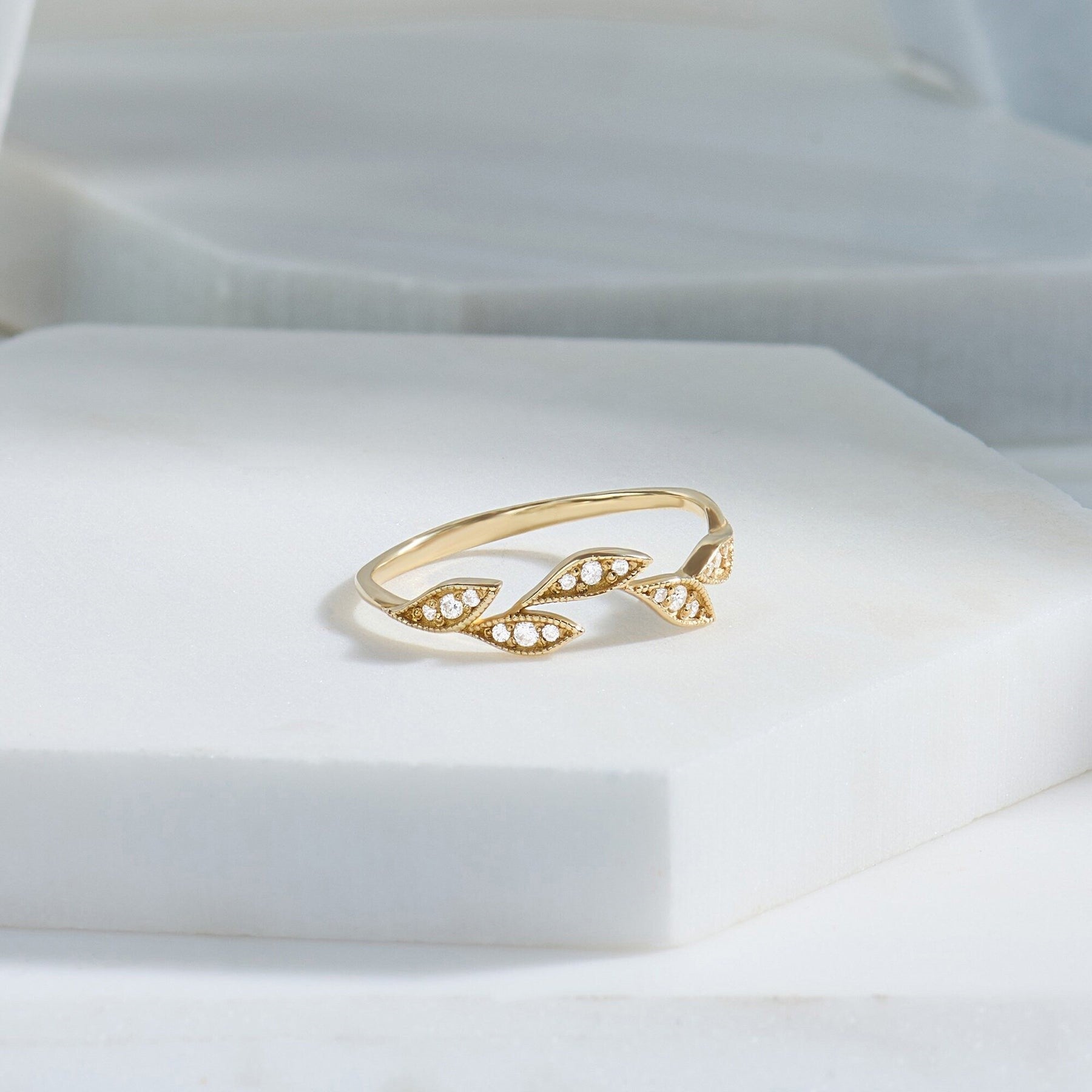 The Sylvie Band - Diamond Leaf Vine Ring