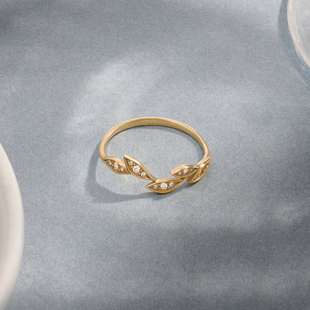 The Sylvie Band - Diamond Leaf Vine Ring
