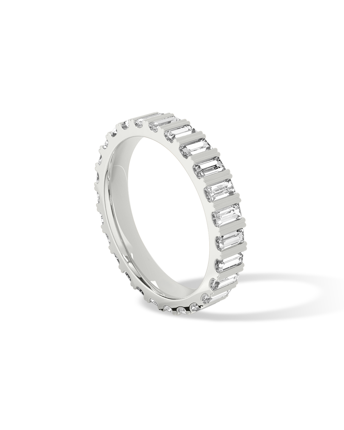 The Tatum Band - Baguette Bar-Set Eternity Band