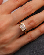 The Tessa Ring - East-West Elongated Cushion Semi-Bezel Ring