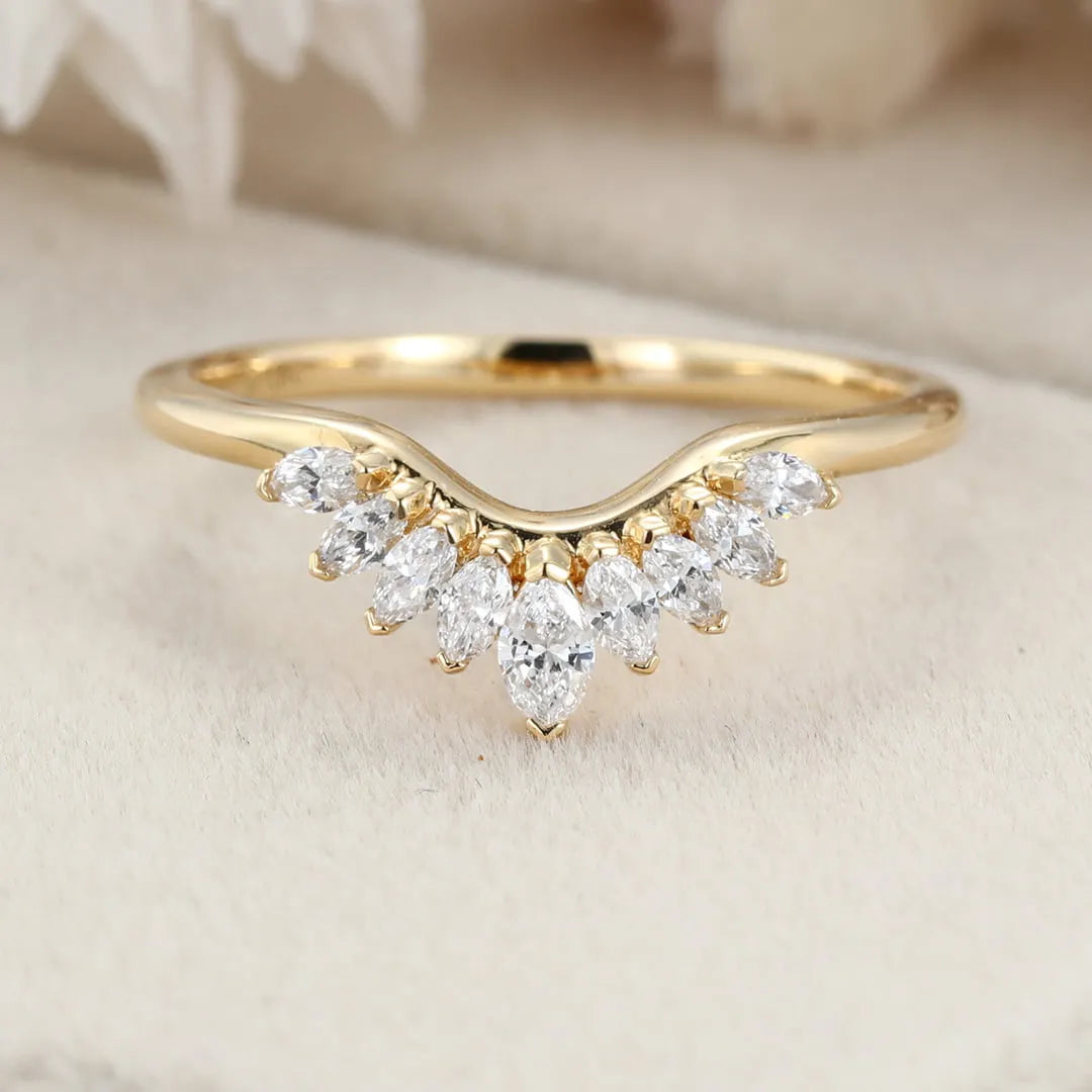 The Tiara Ring - Marquise Diamond Crown Contour Ring