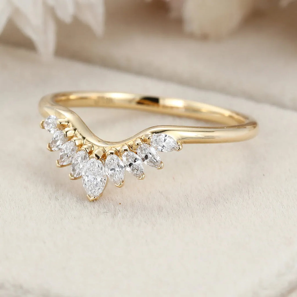 The Tiara Ring - Marquise Diamond Crown Contour Ring
