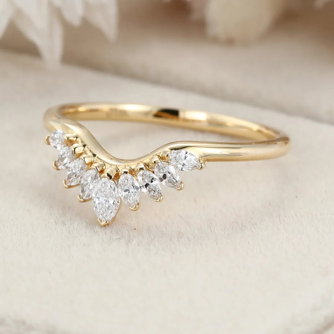 The Tiara Ring - Marquise Diamond Crown Contour Ring