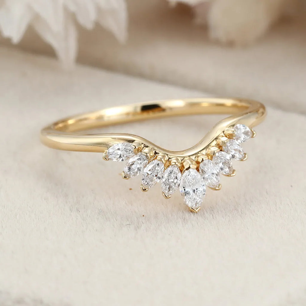 The Tiara Ring - Marquise Diamond Crown Contour Ring