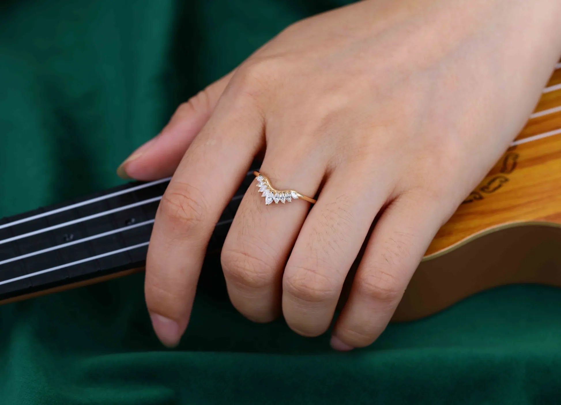 The Tiara Ring - Marquise Diamond Crown Contour Ring