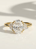 The Trielle Ring - Oval & Face-Up Half Moon Trilogy Engagement Ring