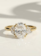 The Trielle Ring - Oval & Face-Up Half Moon Trilogy Engagement Ring