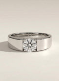 The Valdène Band - Round Brilliant Tension Solitaire in Silver