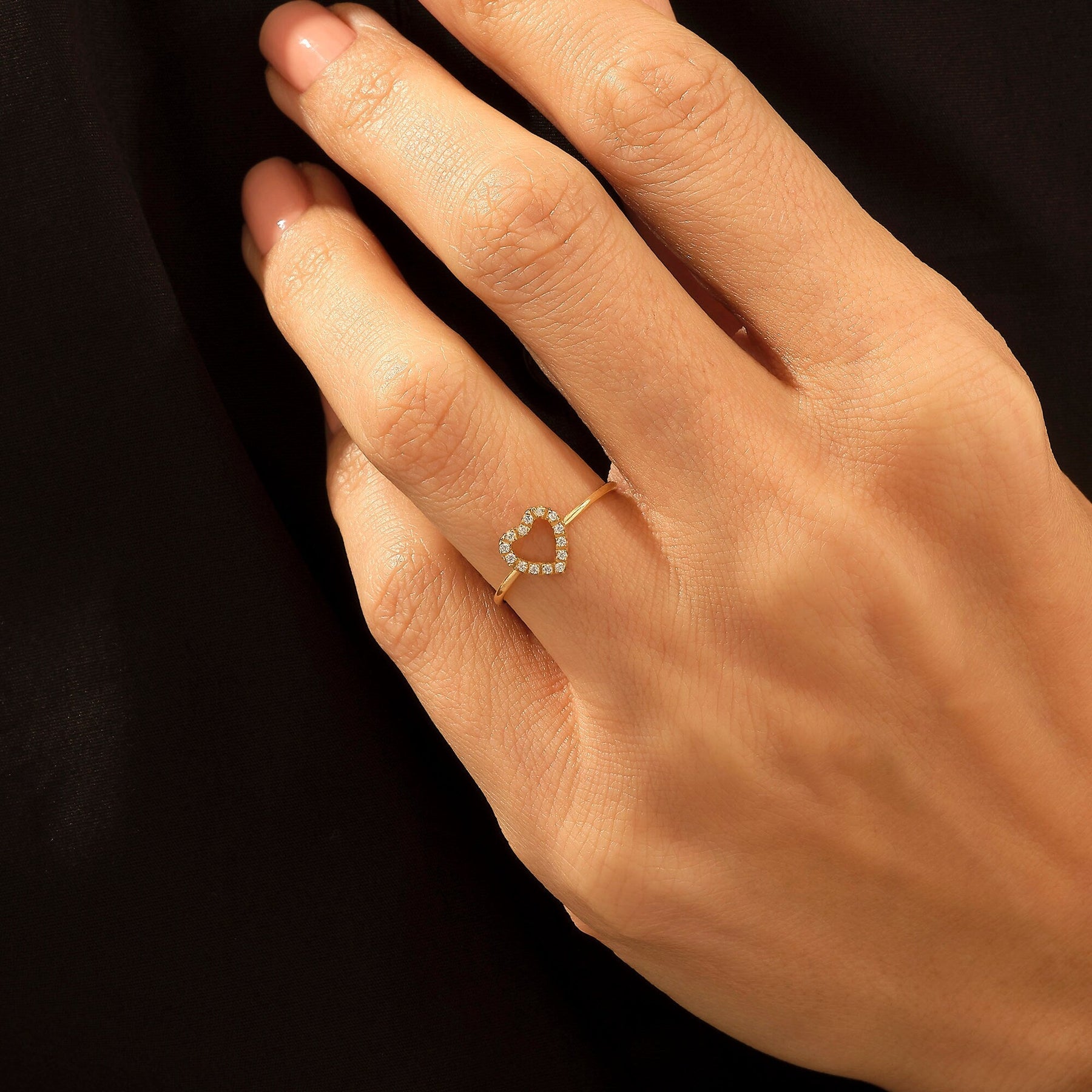 The Valentina Ring - Open Heart Diamond Ring