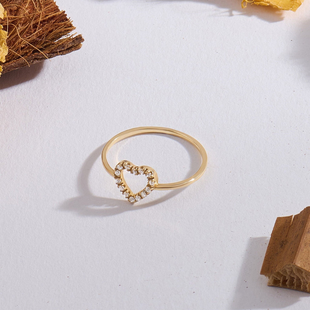 The Valentina Ring - Open Heart Diamond Ring