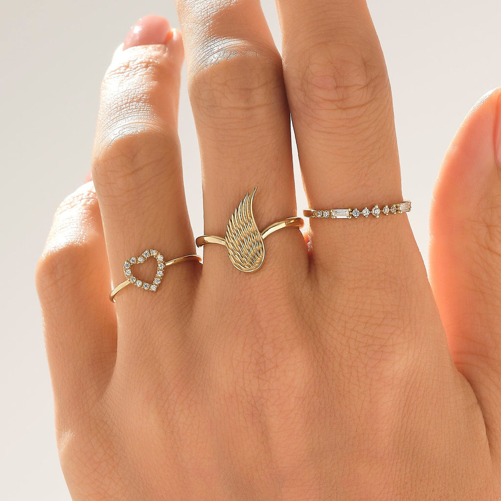 The Valentina Ring - Open Heart Diamond Ring