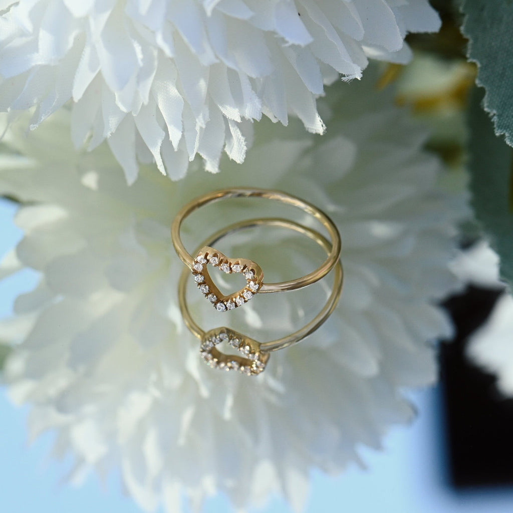 The Valentina Ring - Open Heart Diamond Ring