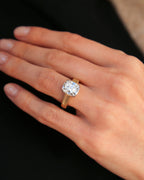 The Veda Ring - Old Mine Cushion Textured Band Ring