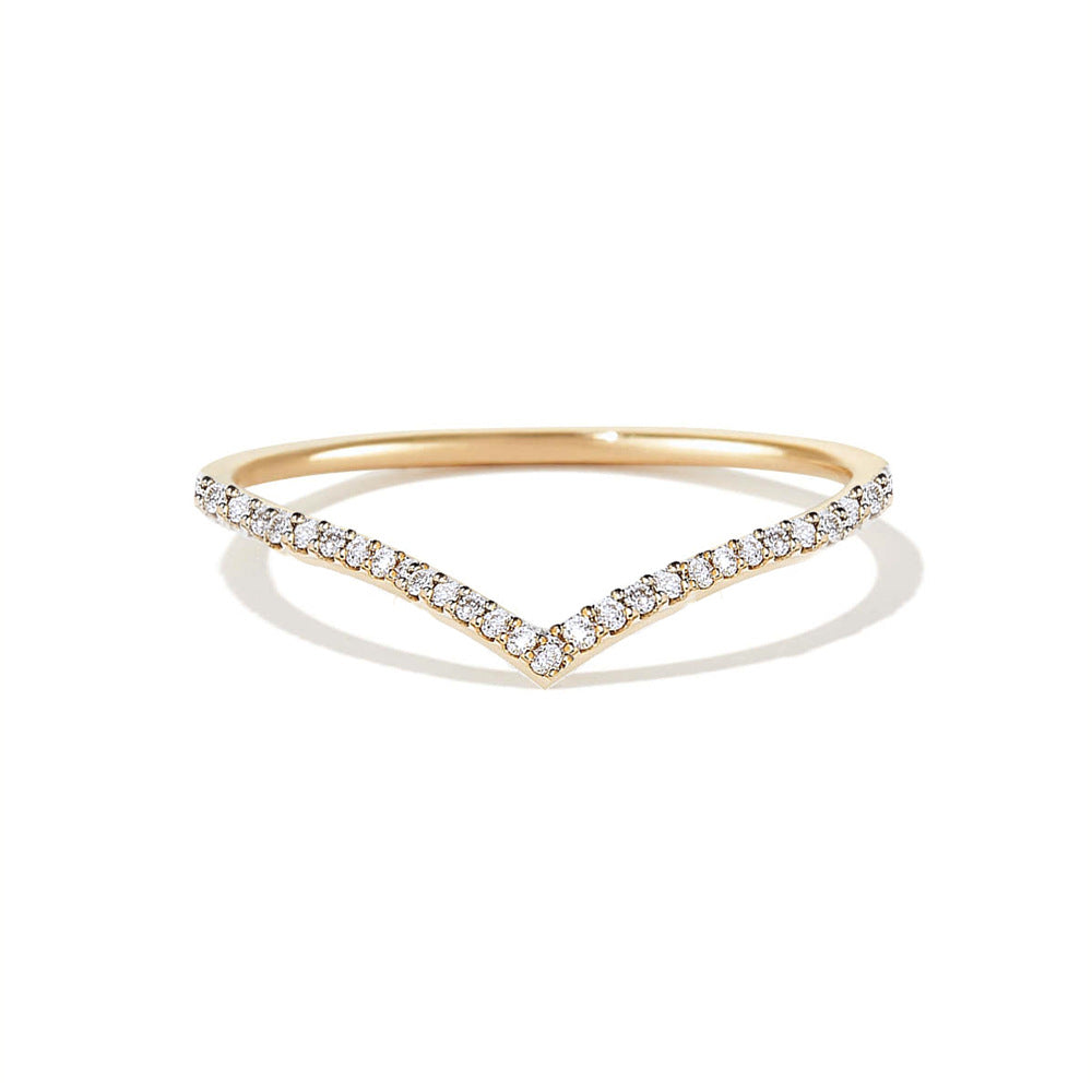 The Vela Band - Diamond Chevron Contour Ring