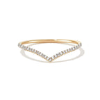 The Vela Band - Diamond Chevron Contour Ring