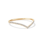The Vela Band - Diamond Chevron Contour Ring