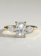 The Vesper Trio Ring - Radiant & Pear Three Stone Rings