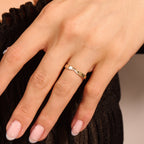 The Vienne Band - Pavé Chevron Flat Band in Silver