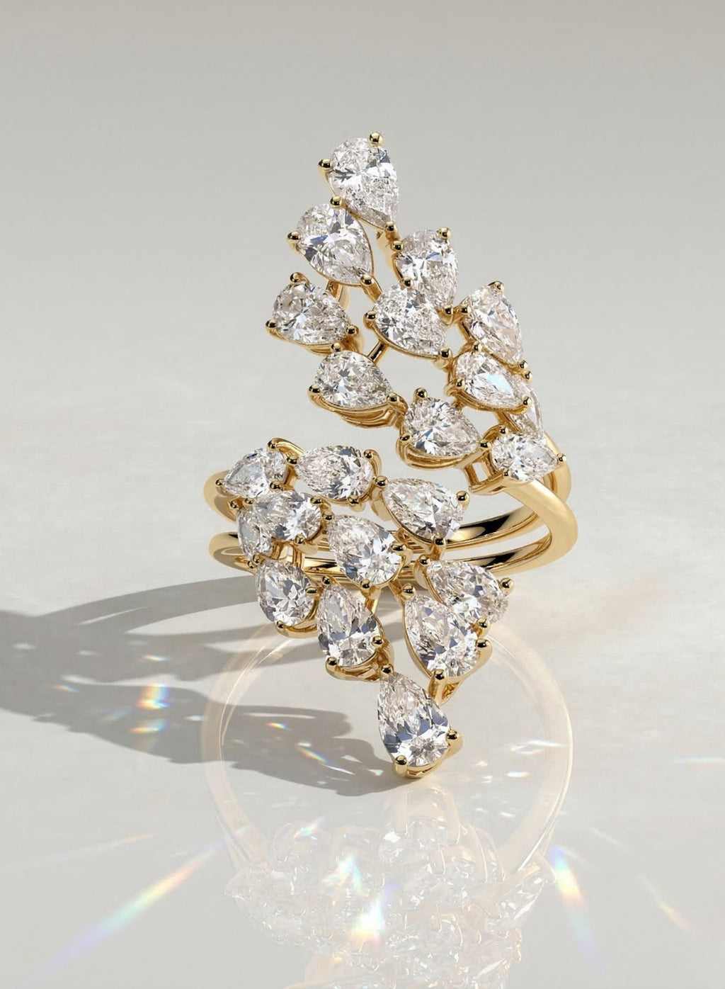 The Virellis Ring - Cascading Diamond Cluster Ring