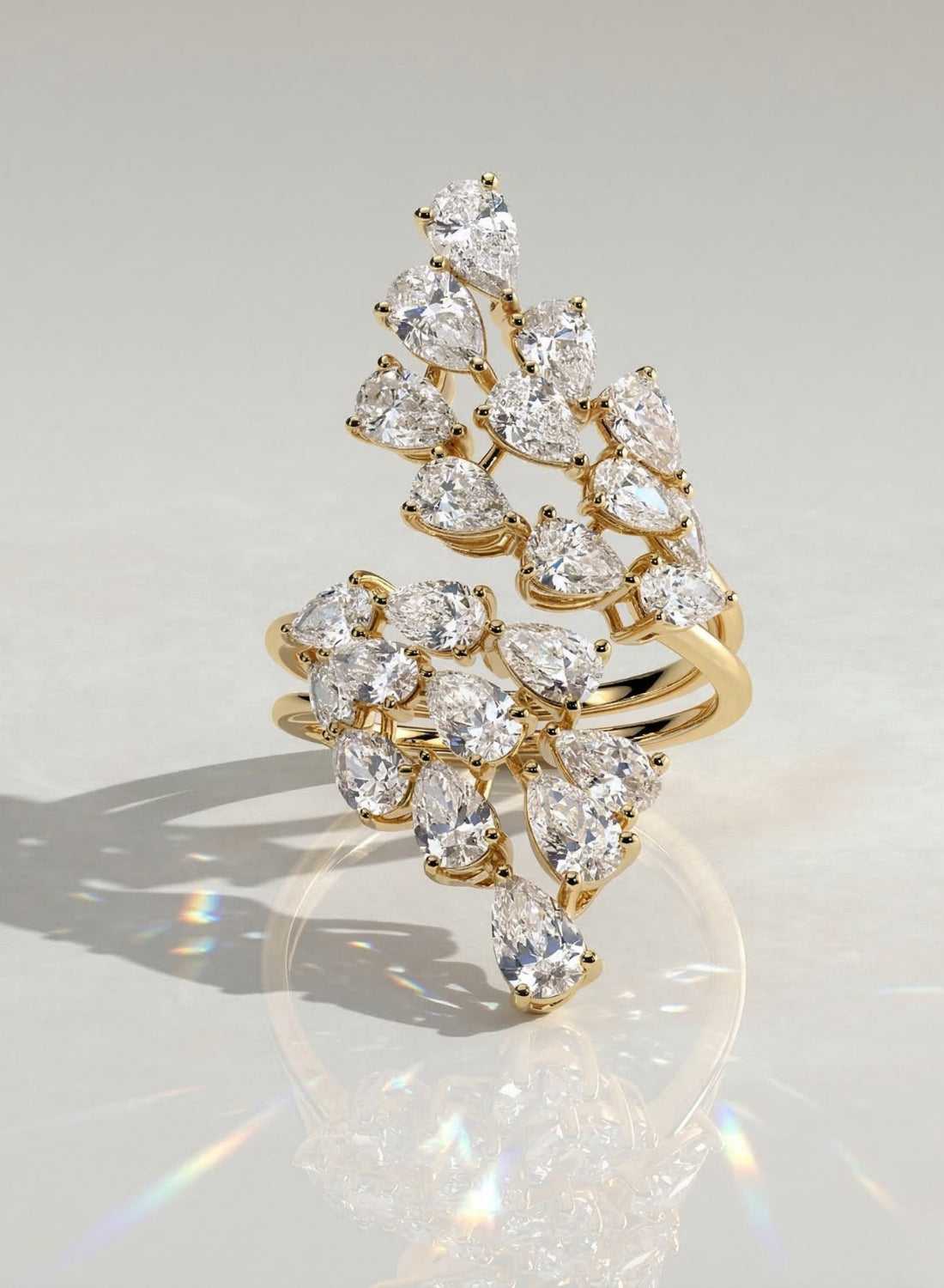 The Virellis Ring - Cascading Diamond Cluster Ring