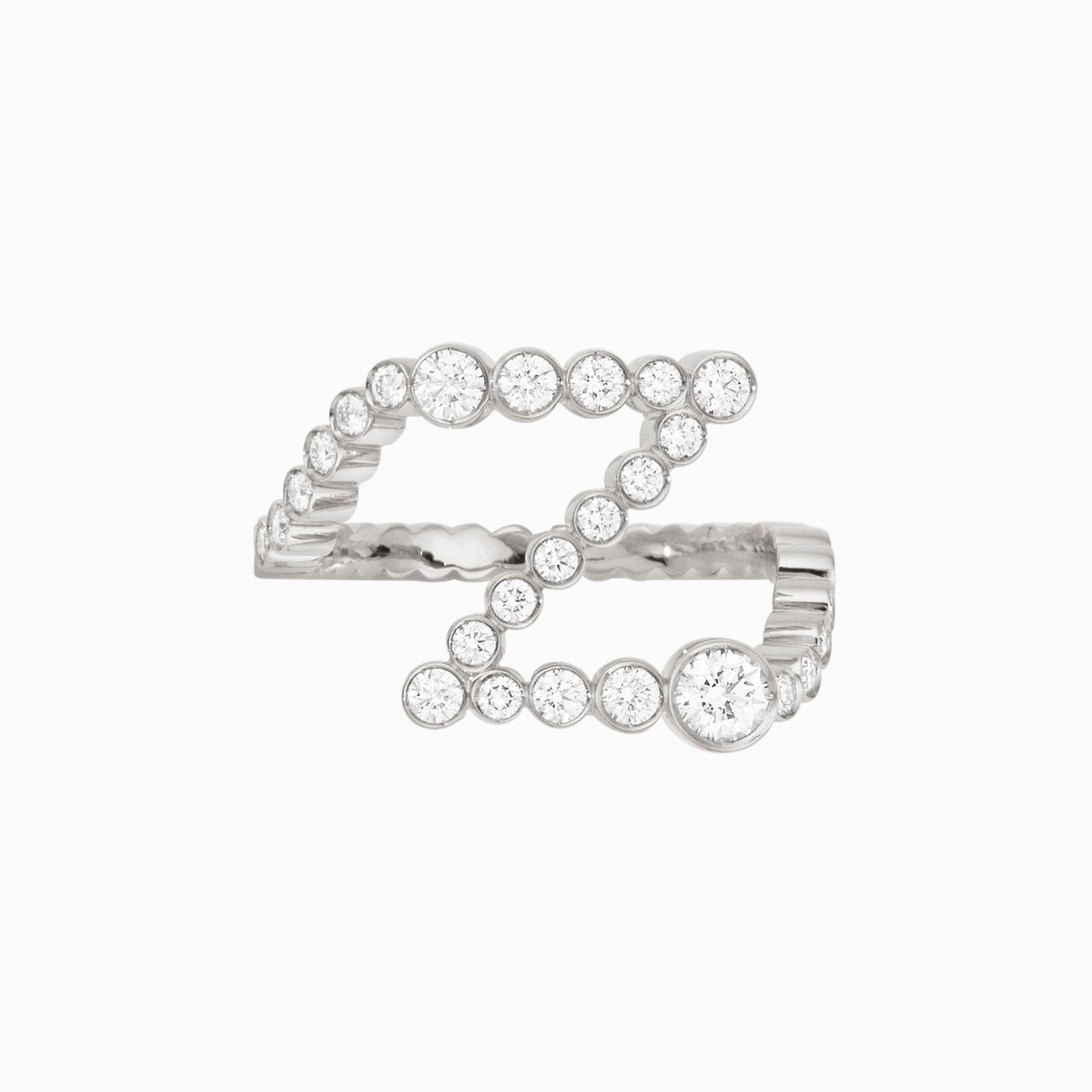 The Z Initial Ring - Diamond Bezel Letter Ring